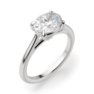 Bague de fiançailles solitaire en diamant coupe ovale pour femme - Product Image 2