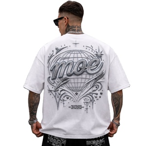 Custom Print Neck logo Heavyweight Organic Cotton Embroidery <b>t</b> Shirts High Quality Blank <b>t</b> Shirt Oversized Men's shirts Supplier - Product Image 2