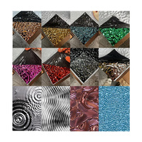 Panneau mural 3D décoratif doré 8K, panneau de plafond à effet d'ondulation d'eau, finition miroir à effet d'onde d'eau, tôle en acier inoxydable décorative 201 304