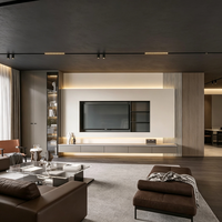 Soporte de TV Flotante Moderno y Minimalista con Luces LED, Centro de Entretenimiento Montado en la Pared, Cajones de Almacenamiento de Alta Capacidad