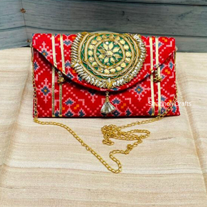 Nueva llegada Gota Patti Work Sling Bag con cadena de hombro bolsos de mano monederos de mano para mujer favores de boda Bolsos De Mujer - Product Image 6