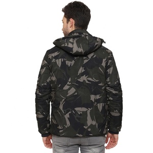 Chaqueta Acolchada con Capucha de Camuflaje para Hombre, de Alta Calidad, Resistente al Viento, Informal, para Invierno, con Cierre de Cremallera, Relleno de Poliéster, Corte Regular - Product Image 4