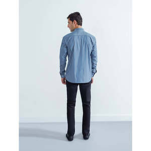 Camisa Casual de Corte Slim para Hombre VADIM de Unze London, Corte Regular, Manga Media, Tela Popelina, Color Liso, Talla 6XL - Product Image 4