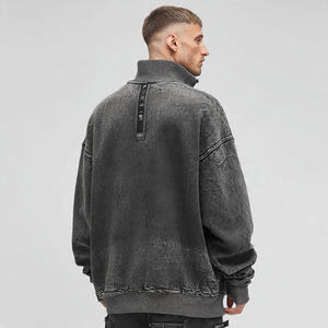 Ensemble de survêtement en molleton surdimensionné à lavage acide brodé, jogging ample, lavage vintage, survêtement pour homme, sweat-shirts à épaules tombantes pour l'hiver - Product Image 3