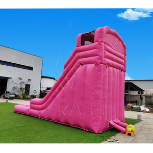 Large Pink Macaron <b>Inflatable</b> Aqua Park Slide with Jumping Pool - Product Image 4