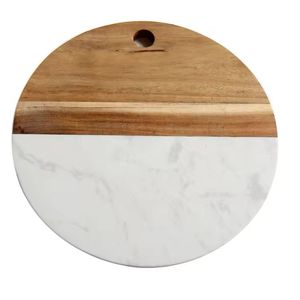 Bonita vajilla, tabla de cortar de mármol, platos de madera blancos personalizados, caja de regalo, bandeja de madera en forma de corazón con cuchillo - Product Image 2