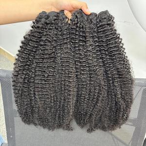 Extensions de cheveux crépus bouclés de luxe 100% cheveux humains vierges vietnamiens Remy Super Double dessiné Machine à cheveux naturels Double trame - Product Image 5