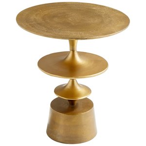 Table d'appoint en aluminium de style classique de luxe Table ronde en métal coulé faite à la main pour meubles de salon et de chambre à coucher - Product Image 1