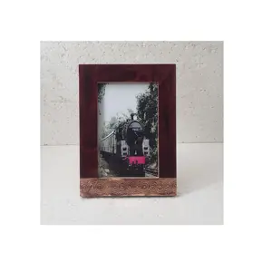 Bestseller mit bestem Preis Eichenholz rahmen Benutzer definierte dunkelbraune Tischplatte Display 4x6 Foto rahmen für Wand dekor Bilderrahmen