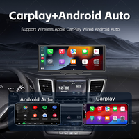 Kamera dasbor mobil nirkabel 4K terbaru, kamera dengan layar sentuh 10.26 inci IPS, kontrol suara otomatis Android, Monitor mobil BT