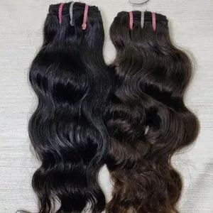 Indiano Natural Preto & Brown Não Transformados Extensão Do Cabelo Humano Cru Indiano Cabelos