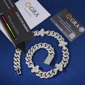 925 24kt เงินสเตอร์ลิงสีขาวทอง D VVS Moissanite ธรรมชาติห้องปฏิบัติการปลูกเพชรแนวฮิปฮอปสร้อยคอโซ่ชาย/หญิง - Product Image 6