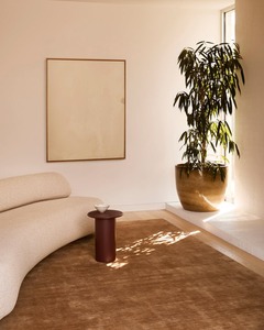 Tapis de zone ovale en laine de Nouvelle-Zélande minimaliste moderne personnalisable tapis de métier à tisser tufté à la main or massif lavable antidérapant pique-nique maison - Product Image 1