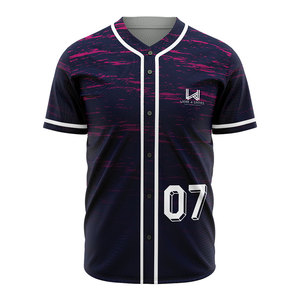 Jersey de béisbol de alta calidad, sublimación impresa, duradero, de talla grande, con botones, personalizado, camisetas de béisbol personalizadas, uniforme deportivo - Product Image 1