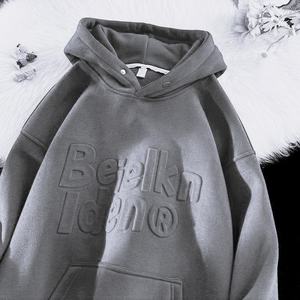 Custom Embossed Logo Women Sweaters Sweatshirt <b>Mens</b> Custom Fabric Oversize Sleeve Soft Breathable Embossed <b>Hoodies</b> - Product Image 4