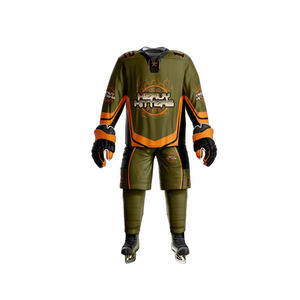 Uniformes de hockey sobre hielo sublimados de la mejor calidad transpirables personalizados Nombre del equipo OEM en conjuntos superiores e inferiores - Product Image 4