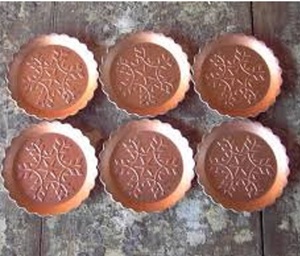 New <b>Set</b> of Six Copper Coasters with Classic Design Eco-Friendly & Reusable for Custom Sizes in Kitchenware Hotels Home Parties - Product Image 1