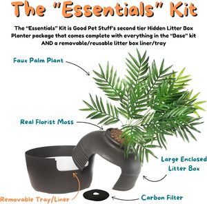 Bac à <span class=keywords><strong>litière</strong></span> pour <span class=keywords><strong>chat</strong></span> dissimulé, jardinière décorative avec filtre à charbon, plante artificielle, kit de mobilier pour <span class=keywords><strong>chat</strong></span> d'intérieur rond - Product Image 3