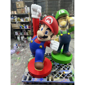 Figure d'<span class=keywords><strong>action</strong></span> de jeu personnalisée, sculpture de super-héros Mario en résine, taille réelle, fibre de verre, super-héros Mario Yoshi pour la décoration de la maison - Product Image 3
