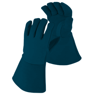 Gants de soudage TIG ignifuges Anti-étincelle de chaleur longue durée en cuir de vachette à grain fendu vêtements de sécurité réfléchissants - Product Image 4