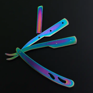 Professionnel ANAAIF hommes en acier inoxydable lame pliante rasoir visage droit barbier titulaires pour barbe rasage outils forme de poudre - Product Image 3