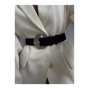 Suede Oval Buckle Women's <b>Trouser</b> <b>Belt</b>, Jacket <b>Belt</b>, Dress <b>Belt</b>, Shirt <b>Belt</b> - Blackout - Product Image 5