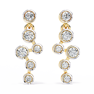Boucles d'oreilles en diamant naturel 0,39 ct, collection Celestial Cascade, couleur HI, VS-SI, or blanc 14K/18K/22K, fiançailles, mariage - Product Image 1