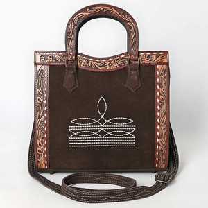 Bolso Tote Bohemio de Cuero Genuino con Cremallera, Color Personalizado, Ecológico, Portátil, con Borlas y Flores - Product Image 2