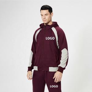 Venta al por mayor personalizado en blanco hombres Joggers trajes deportes chándales logotipo personalizado apilado Slim Fit Sweatsuit conjuntos chándal para hombres - Product Image 1