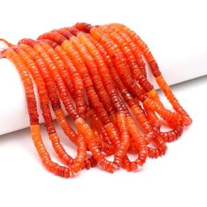 Natural Shaded Carnelian Faceted Tire Shape <b>Heishi</b> <b>Beads</b> for Jewelry Making with Stone <b>Beads</b> - Product Image 2