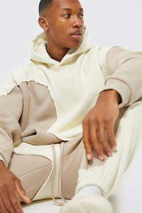 Custom Winter Sportswear Multi Panel Oversize Pullover <b>Hoodie</b> Sweatpants Jogger Sets Tracksuit for <b>Men</b> 100% Cotton Fleece - Product Image 3