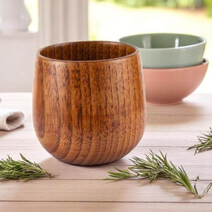 Prix de gros en bois clair fini gobelet bière tasse à café en bois fait à la main verres cadeaux uniques pour les amateurs de café bière - Product Image 2