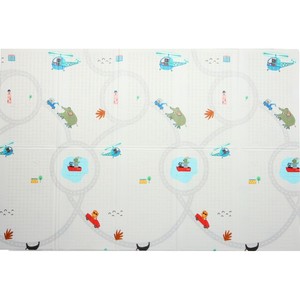 Tapis de jeu double face Funky Travel Stars Design 200x130x1cm pliable pour bébé Tapis de jeu non toxique en mousse XPE imperméable et léger pour le voyage - Product Image 1