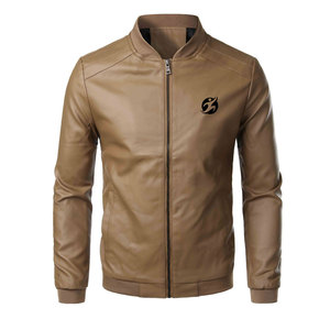 2025 hiver usine directement fournir des vestes pour hommes avec cuir tissu veste à glissière personnalisé votre propre logo de marque - Product Image 1