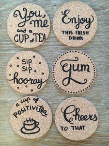 Classic Style Printed Natural <b>Cork</b> <b>Coasters</b> by GM Impex High Quality Round Mats & Pads for Drinks - Product Image 6