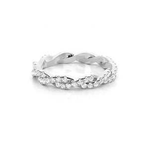 925 Sterling Silver 18K White Gold Wedding <b>Ring</b> VVS Moissanite Round Cut Diamond Inlay for Women High Quality <b>Fine</b> Jewelry - Product Image 3