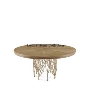 Diseño lujoso Venta caliente Mesa auxiliar de metal de calidad superior Mesa de jarrón de color dorado Accesorios hechos a mano chapados brillantes - Product Image 4