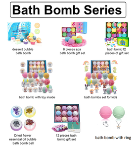 Handgemachte Salz-Badebombe Sprudelball Spa Dusche Angebot Badebomben-Schmuck mit Logo Bio Gemischte Farben Badebomben-Set - Product Image 2