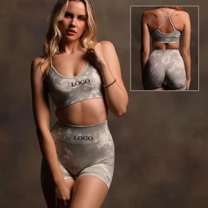 Compression Sport Seamless Scrunch Knitted <b>Nylon</b> Elastane Anti-Bacterial Breathable Tie Dye High Waist Tummy Control Fitness - Product Image 4