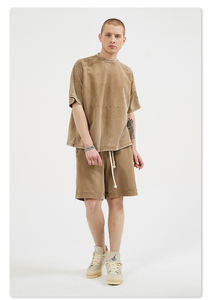 ชุดสองชิ้นสำหรับผู้ชายใส่สบายน้ำหนักเบาทรงแบ็กสำหรับฤดูร้อนชุดกันลมปักลายเสื้อยืดแบบลำลอง - Product Image 2