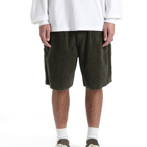 Shorts décontractés en velours côtelé 100% coton de haute qualité, fermeture éclair, taille élastique, couleur unie personnalisée, séchage rapide - Product Image 5