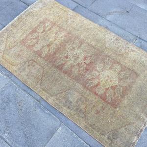 Vintage Rug, 2.5x4.3 ft Turkish Rug, <b>Brown</b> <b>Wool</b> Rug - Product Image 2