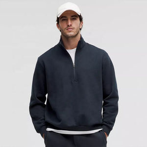 <b>Men's</b> Oversized Knitted <b>Quarter</b> <b>Zip</b> Pullover Sweatshirt Casual Hoodie for Winter Custom Logo High Quality <b>Men's</b> <b>Sweater</b> OEM - Product Image 2
