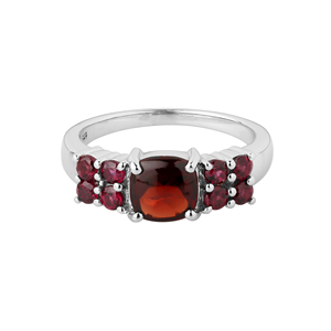 Anillo Solitario de Granate Natural para Mujer Shah Gems, Plata de Ley 925, Estilo Geométrico Delicado, Corte Platino, para Uso Diario - Product Image 6