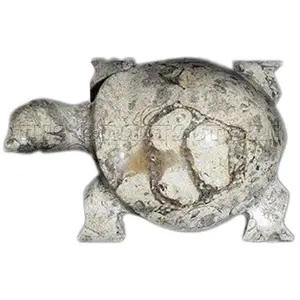 Grosir kualitas tinggi ukiran tangan Crazy renda marmer Onyx Turtle 3 inci ukuran Big Turtle kristal hewan untuk hadiah