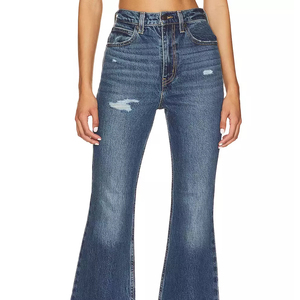 Jeans en denim pour femmes coupe ample et taille haute design OEM Vêtements pour femmes Jeans baggy en bas quantité minimale de commande - Product Image 2