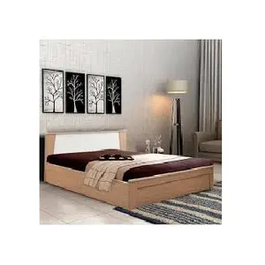 Кровать из дерева манго в удивительном стиле с высокой спинкой и хранением внутри ручной работы, натуральные готовые кровати для мебели для спальни