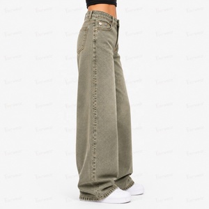 Jeans de Diseño para Mujer, Fabricante de Pantalones Vaqueros Personalizados al por Mayor, Cintura Alta, Corte Recto, Pierna Ancha, Rotos, a la Moda - Product Image 3