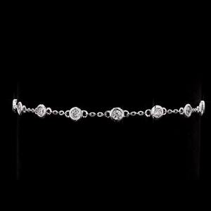 1.05 CT สร้อยข้อมือเพชรสำหรับปลูกในห้องปฏิบัติการทรงกลม14K สีขาวทอง VVS-VS ชัดเจนเครื่องประดับโซ่แบบเรียบง่ายขายส่ง - Product Image 3