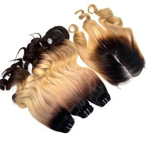 Prix en gros bébé cheveux fins ondulés couleur faisceaux extensions de cheveux avec fermeture HD 6*6 pour faire des perruques - Product Image 3